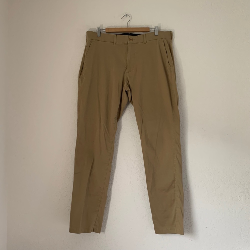 Abercrombie & Fitch Athletic Slim Pants Mens 38x34 Khaki Tan Chino‎ Stretch Work